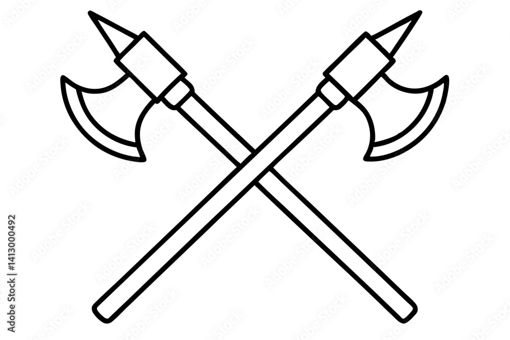 Crossed Battle Axe Icon – Flat Weapon Symbol for Game Design and Fantasy Themes
Crossed Battle Axe Icon – Flat Weapon Symbol for Game Design and Fantasy Themes