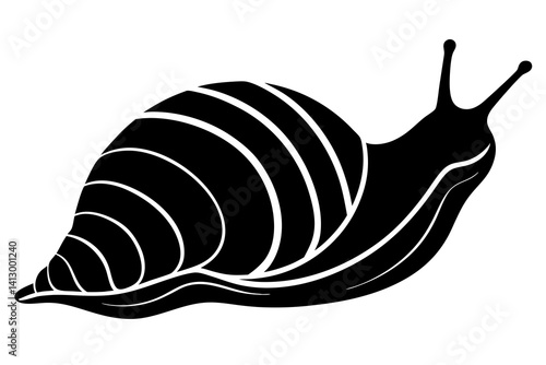 Flat Vector Illustration of an Empty Land Snail Shell – Gastropod Shell Design

