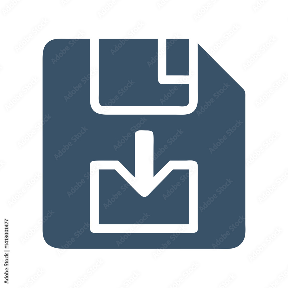 Download Button Icon Representing File Save Action Download Button Icon Representing File Save Action