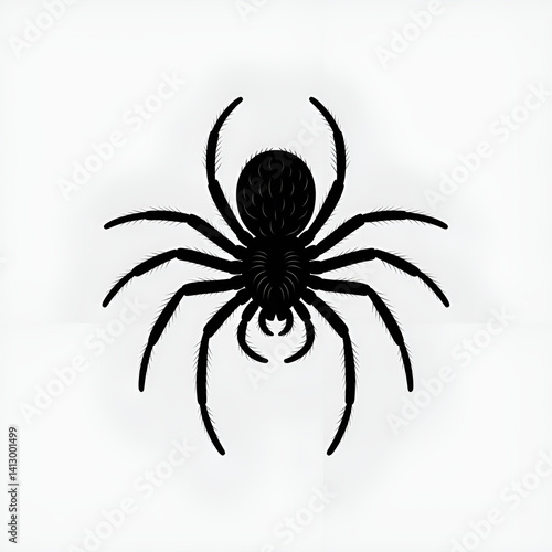 A vector silhouette image of a spider 