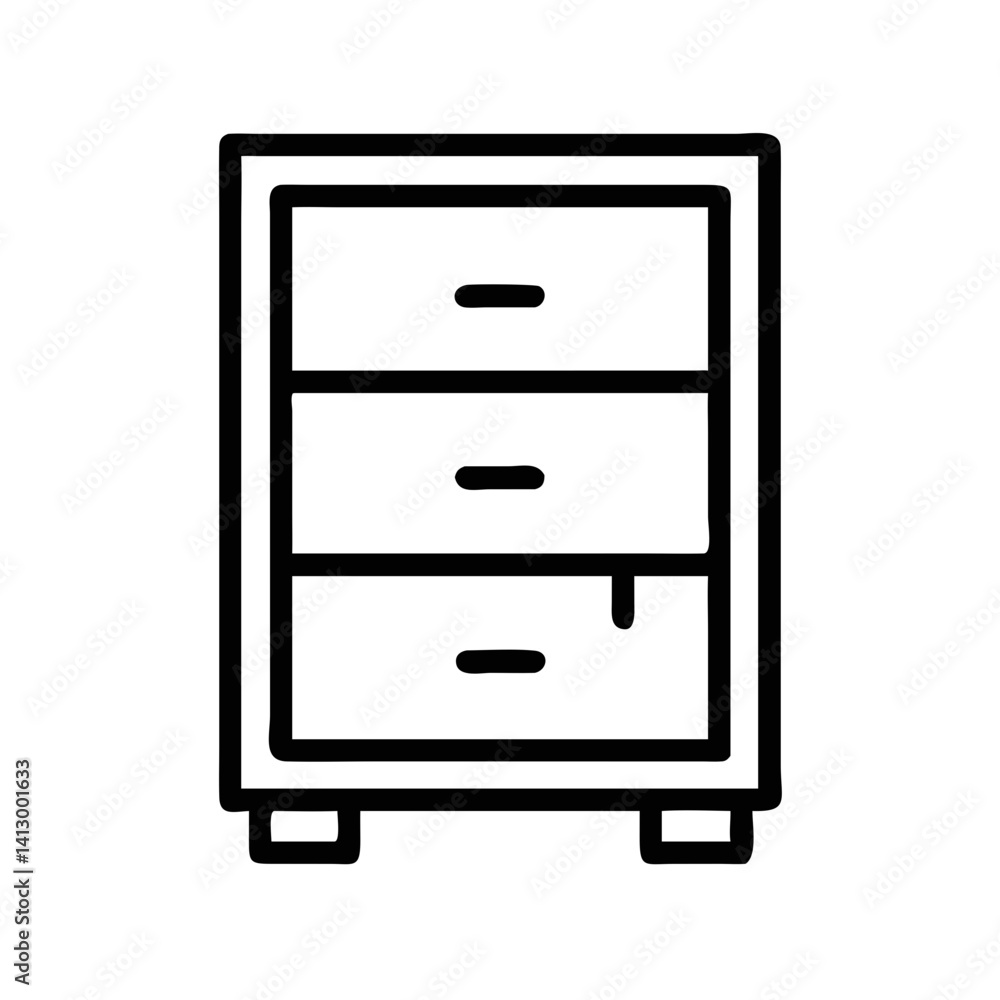 Drawer Cabinet Icon Representing Multi-Tier Storage Unit Drawer Cabinet Icon Representing Multi-Tier Storage Unit