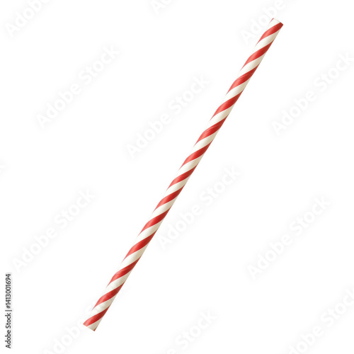 Colorful red and white striped drinking straw creative photography