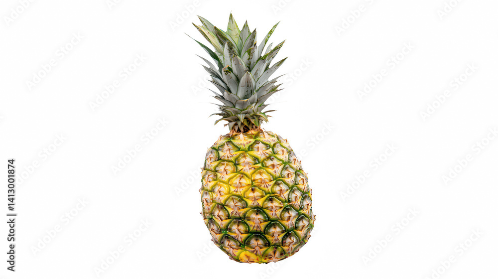 Fototapeta premium a single pineapple on a transparent background, PNG image, PNG file, Generative art.