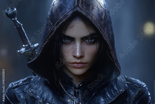 Female warrior portrait game character