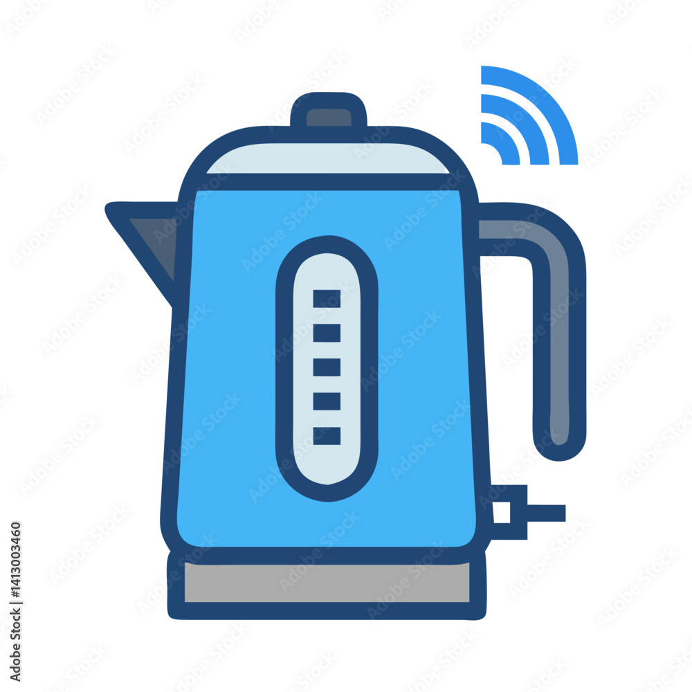 Electric Kettle Icon Representing Automated Water Heating Electric Kettle Icon Representing Automated Water Heating