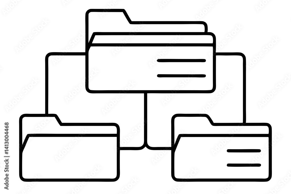 File System Icon with Folders and Directories – Flat Vector for UI and Tech Designs
File System Icon with Folders and Directories – Flat Vector for UI and Tech Designs