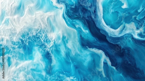 Obraz na płótnie Tranquil Ocean Movement - Dynamic Turquoise Water Waves Rippling Across Sunlit Surface with Gentle White Foam Creating Natural Patterns w salonie