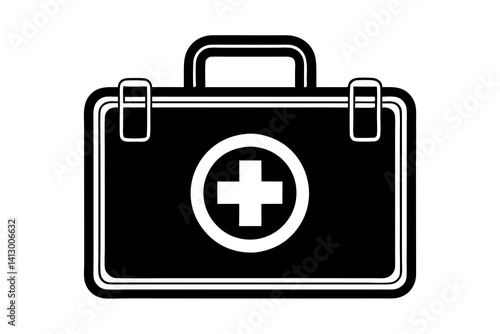 First Aid Kit Flat Icon – Medical Emergency Symbol for Healthcare Apps and Websites

