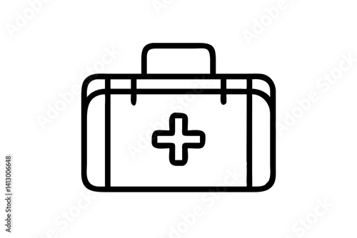 First Aid Kit Flat Icon – Medical Emergency Symbol for Healthcare Apps and Websites

