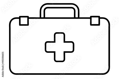 First Aid Kit Flat Icon – Medical Emergency Symbol for Healthcare Apps and Websites


