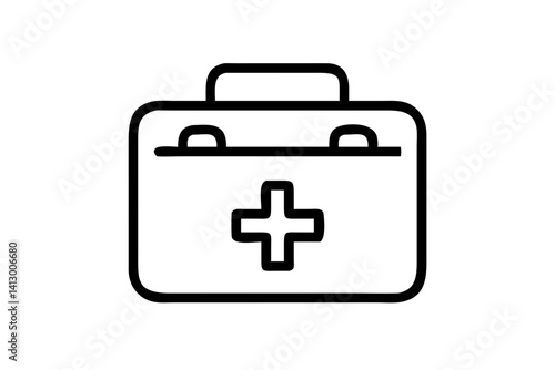 First Aid Kit Flat Icon – Medical Emergency Symbol for Healthcare Apps and Websites

