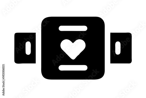Fitness Tracker Flat Icon SVG – Minimalist Smartwatch and Exercise Monitor Illustration

