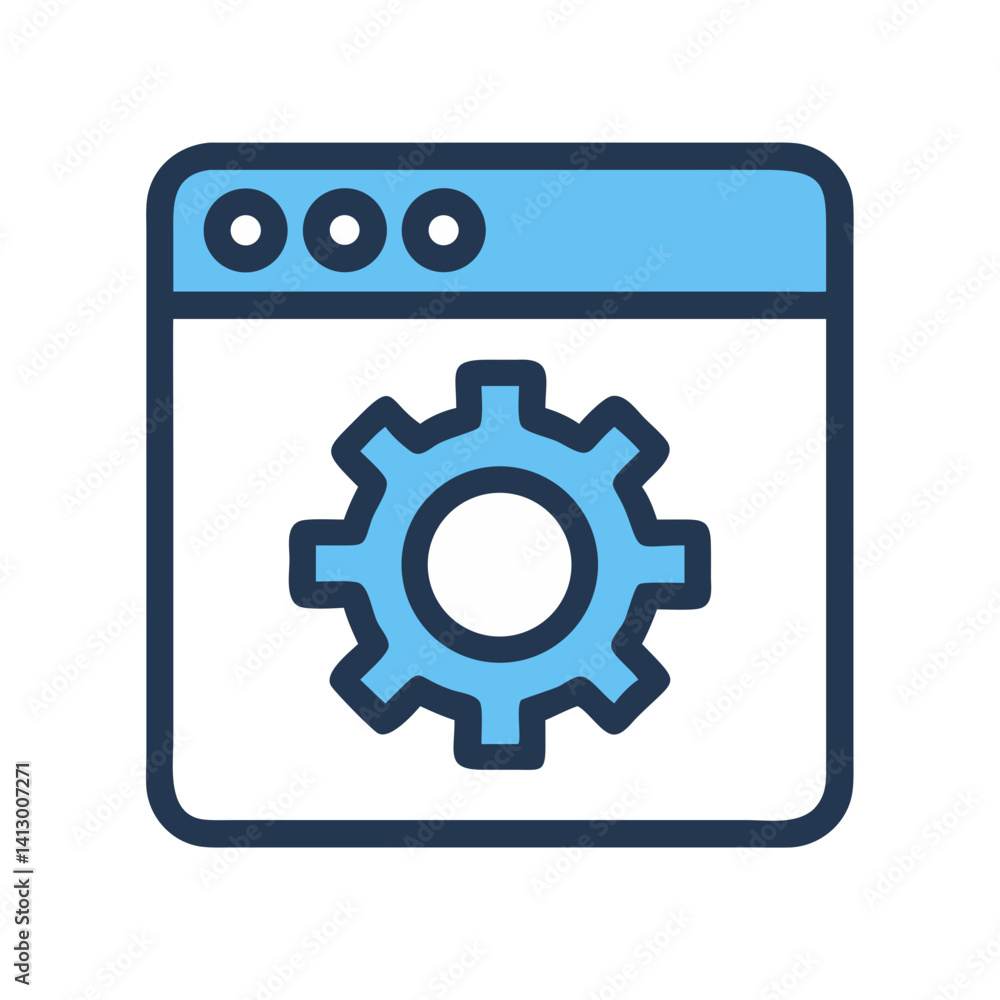 Gear Settings Icon Representing Configuration Panel Gear Settings Icon Representing Configuration Panel