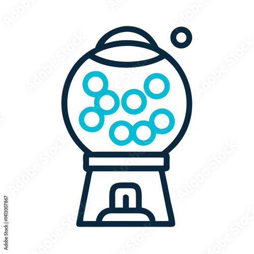 Gumball Machine Icon Representing Candy Vending