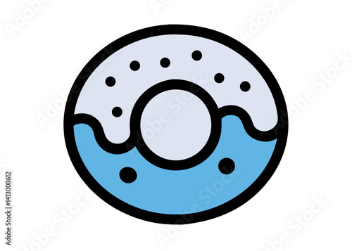 Icon of a delicious-looking donut. Simple illustration.