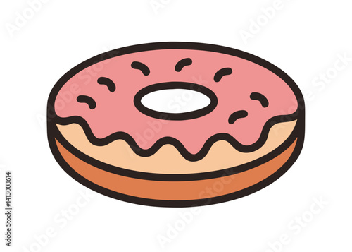Icon of a delicious-looking donut. Simple illustration.