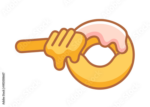 Icon of a delicious-looking donut. Simple illustration.