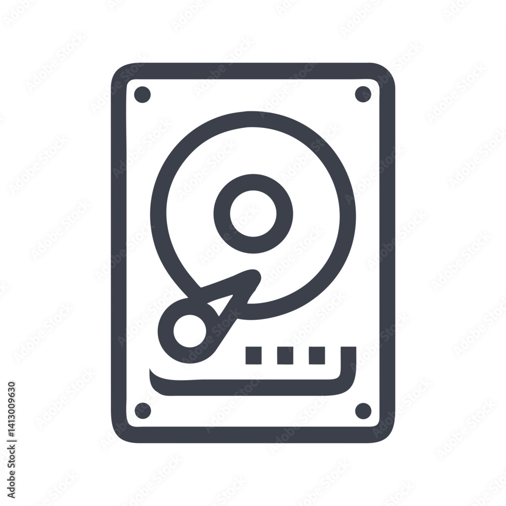 Hard Disk Icon – Storage Drive and Component Symbol