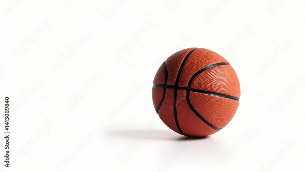 Fototapeta premium Orange Basketball on White Background