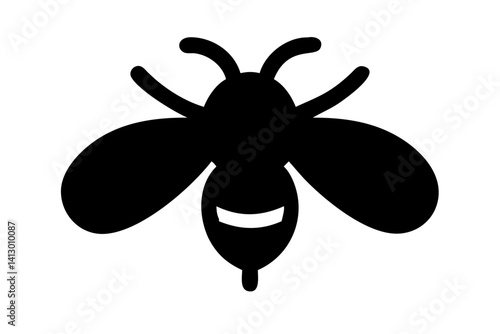 Minimalist Honey Bee or Wasp Icon – Simple Flat Illustration for Nature and App Designs

