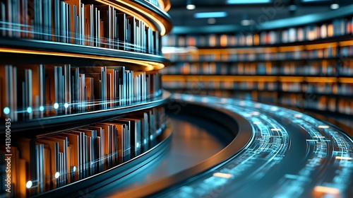 A glowing path made of books, apps, and digital light, representing lifelong learning and positive educational innovation.