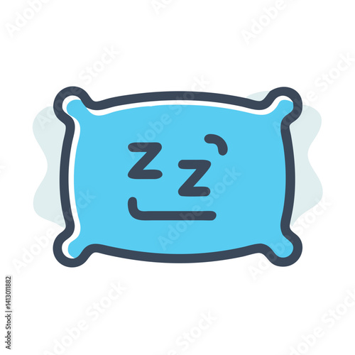 Hotel Pillow Icon – Sleep Comfort and Amenity Symbol