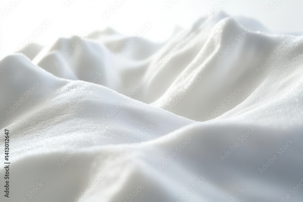Pristine Winter Snowdrift Formation Against Pure White Background Perfect for Seasonal Design and Product Mockups