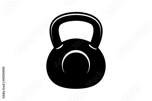 Minimalist Kettlebell Icon – Simple Weight Training Equipment Illustration for Fitness Designs

