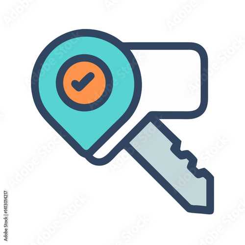 Key Icon – Access and Security Credential Symbol for Authentication