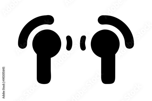 Wireless Earbuds Icon – Minimal Flat Vector Headphones

