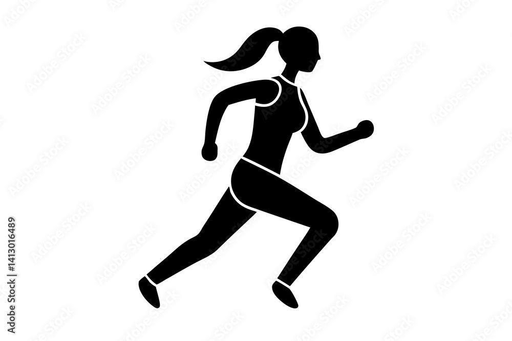 Minimalist Running Woman Icon – Simple Flat Illustration for Exercise and Fitness Apps
Minimalist Running Woman Icon – Simple Flat Illustration for Exercise and Fitness Apps