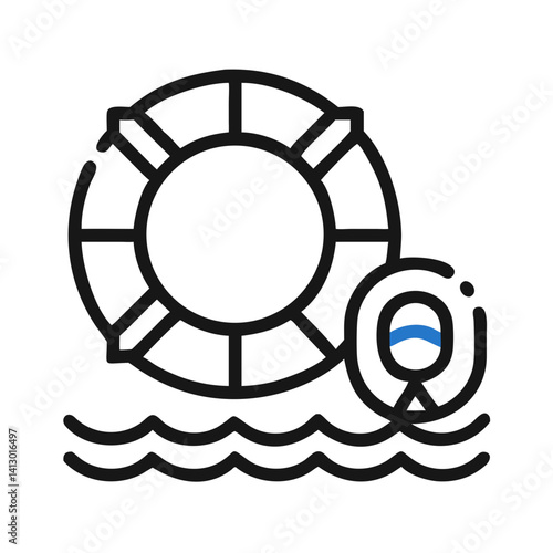 Lifebuoy Icon – Water Safety and Rescue Symbol for Emergency and Marine Protection