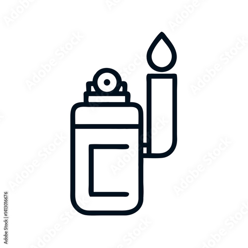 Lighter Icon – Fire Starting Tool Symbol for Camping, Survival, and Utility