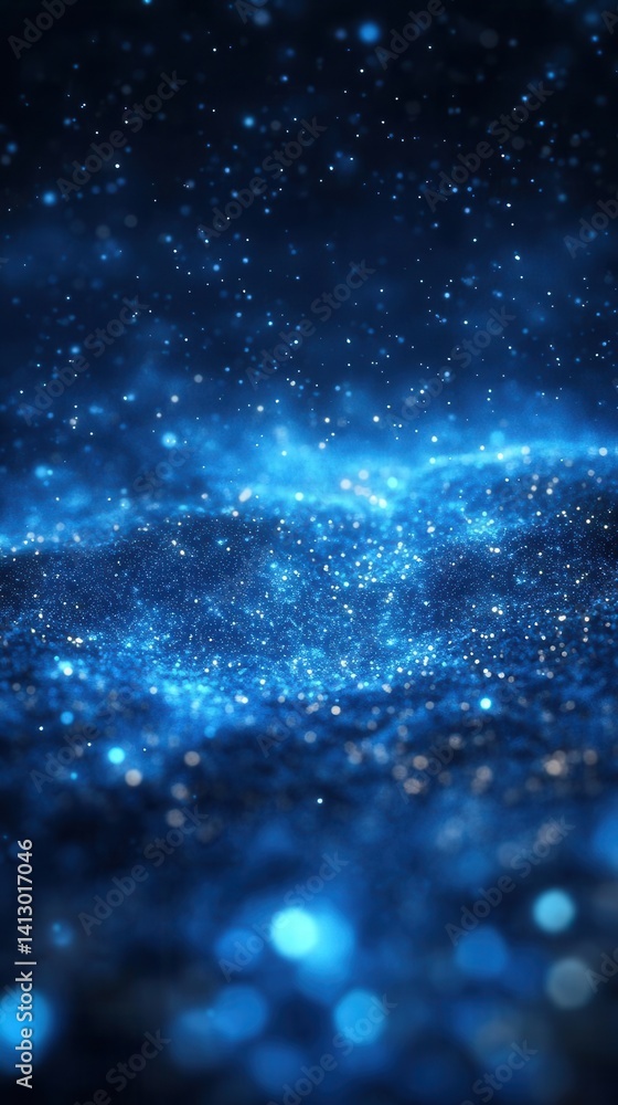 Fototapeta premium Sparkling Winter Night Background with Realistic Snowflakes