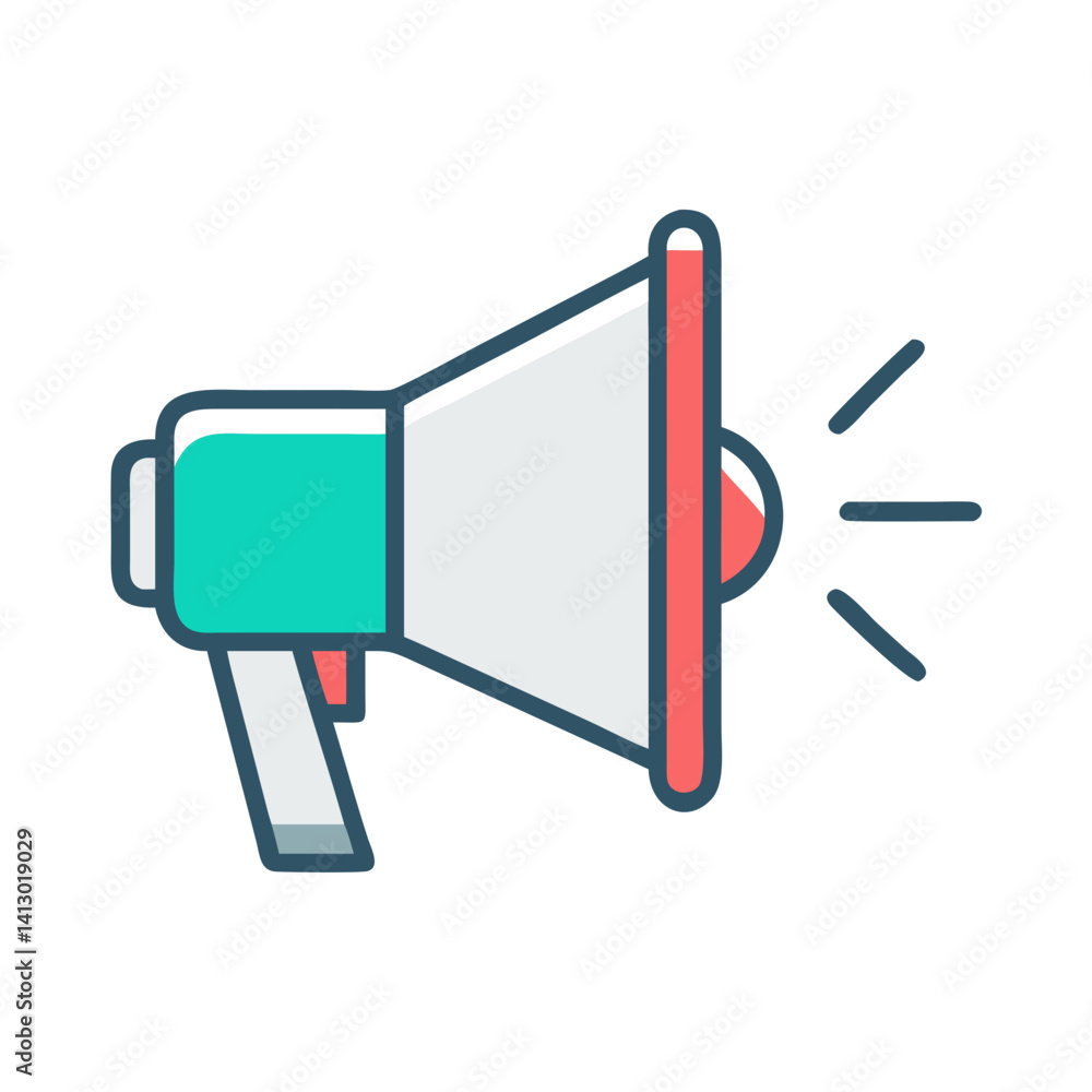 Megaphone Icon Representing Digital Announcement Megaphone Icon Representing Digital Announcement