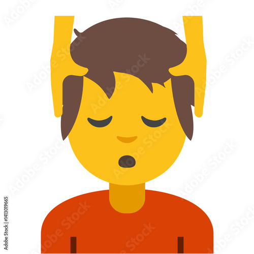 Person Receiving Head Massage with Yellow Skin Tone
