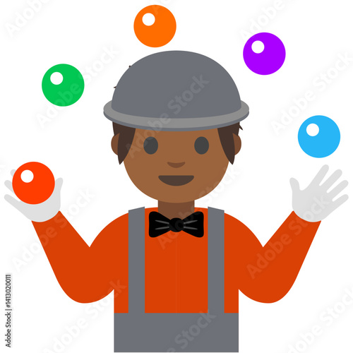 Juggler Emoji with Dark Skin Tone
