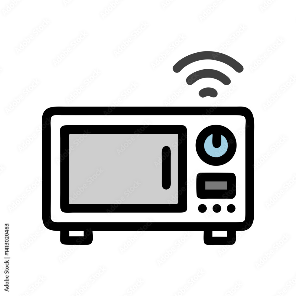 Microwave Icon Representing Connected Kitchen Microwave Icon Representing Connected Kitchen