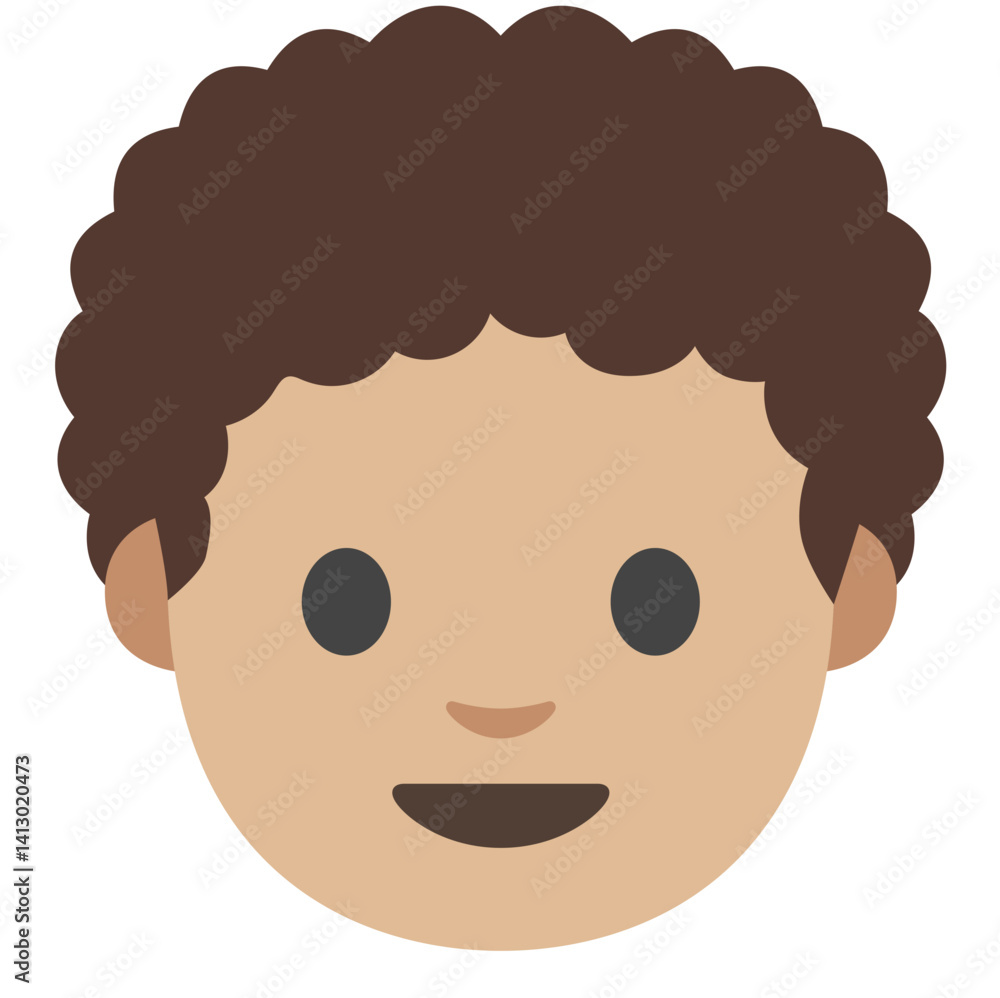 Fototapeta premium Curly Hair Emoji Face 