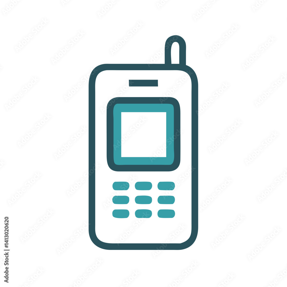 Mobile Phone Icon Representing Classic Cellphone Mobile Phone Icon Representing Classic Cellphone