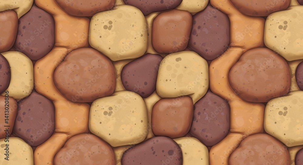 Cartoon stone wall background with detailed texture and color variation Cartoon stone wall background with detailed texture and color variation