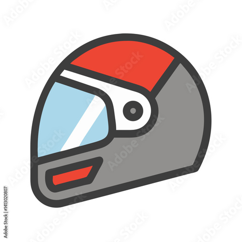 Motorcycle Helmet Icon Representing Motorsport