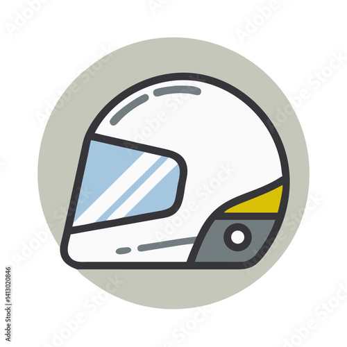 Motorcycle Helmet Icon Representing Motorsport