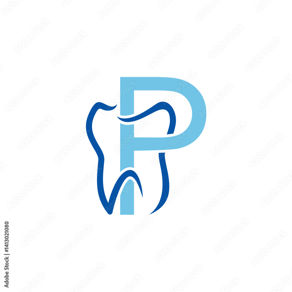 Tooth And Initial Letter P Logo Design 005 Tooth And Initial Letter P Logo Design 005