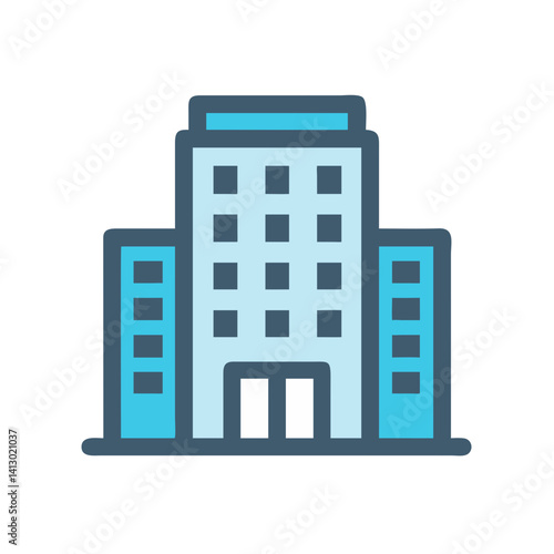 Multi-Floor Hotel Icon Representing Accommodation