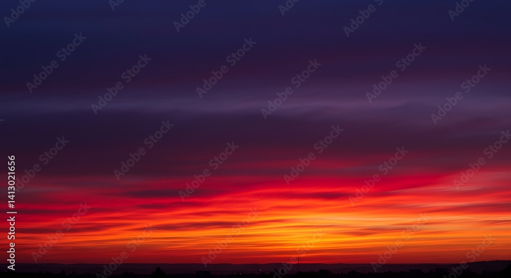 Fototapeta premium Vibrant Sunset with Layers of Colorful Clouds