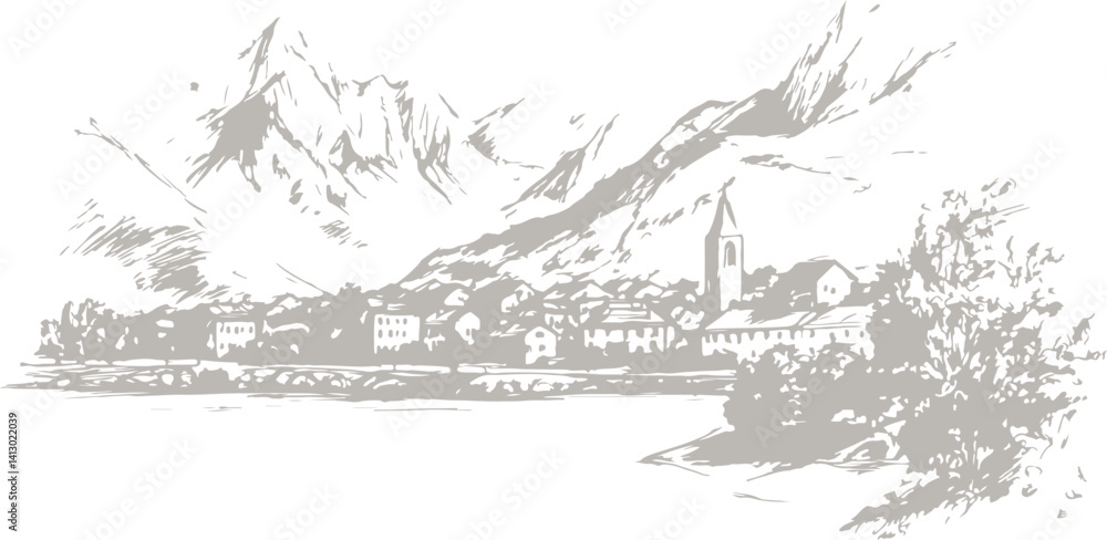 sketch drawing of a abstract city landscape sketch drawing of a abstract city landscape