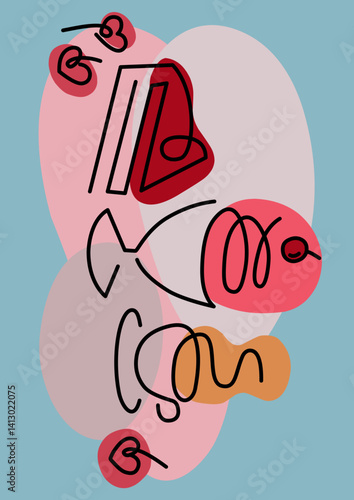 hand drawn vector illustration of doodle cafe