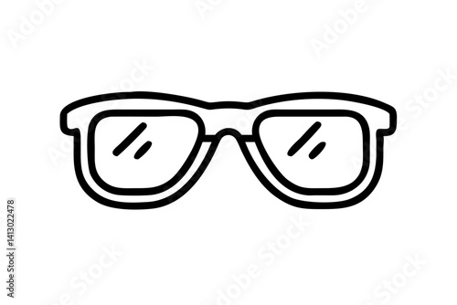 Sunglasses Icon – Flat Vector of Protective Eyewear for Fashion and Summer Designs

