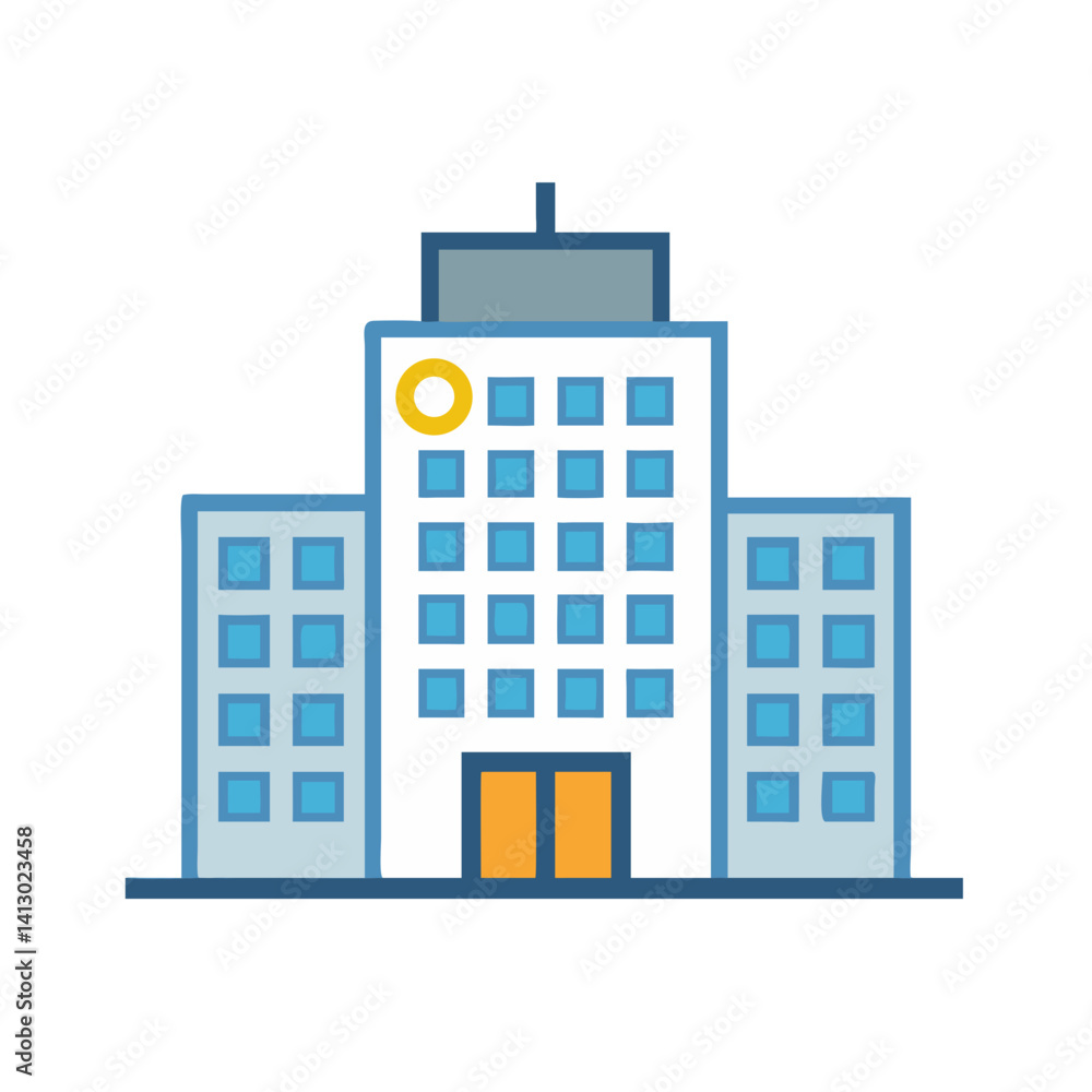 Fototapeta premium Office Building Icon Representing Corporate Environment